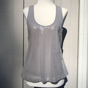 Michael Kors Grey Sequin Tank Top